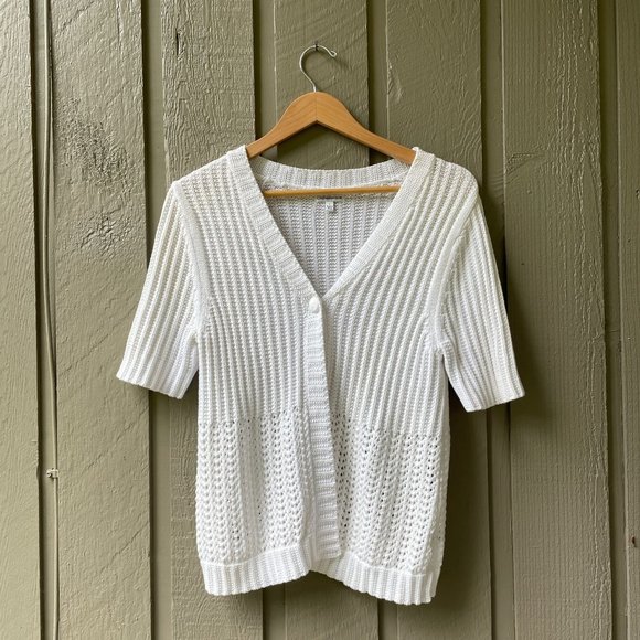 croft u0026 barrow | Sweaters | Croft Barrow White Short Sleeve Cardigan Large  | Poshmark